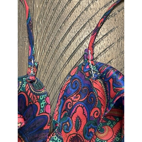 Vintage Victoria Secret Slip Dress Floral Paisley Satin Size Medium 90s Y2K - Picture 7 of 9